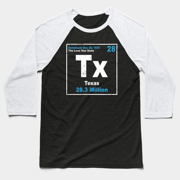 Texas Periodic Element Lonestar State Baseball T-Shirt by ChrifBouglas